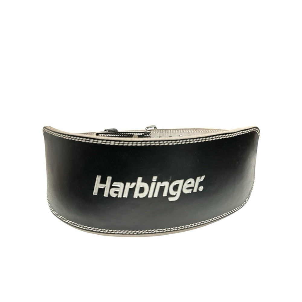 Harbinger Black‎ Leather Weight/Power Lifting Padded Belt Size L Double Prong